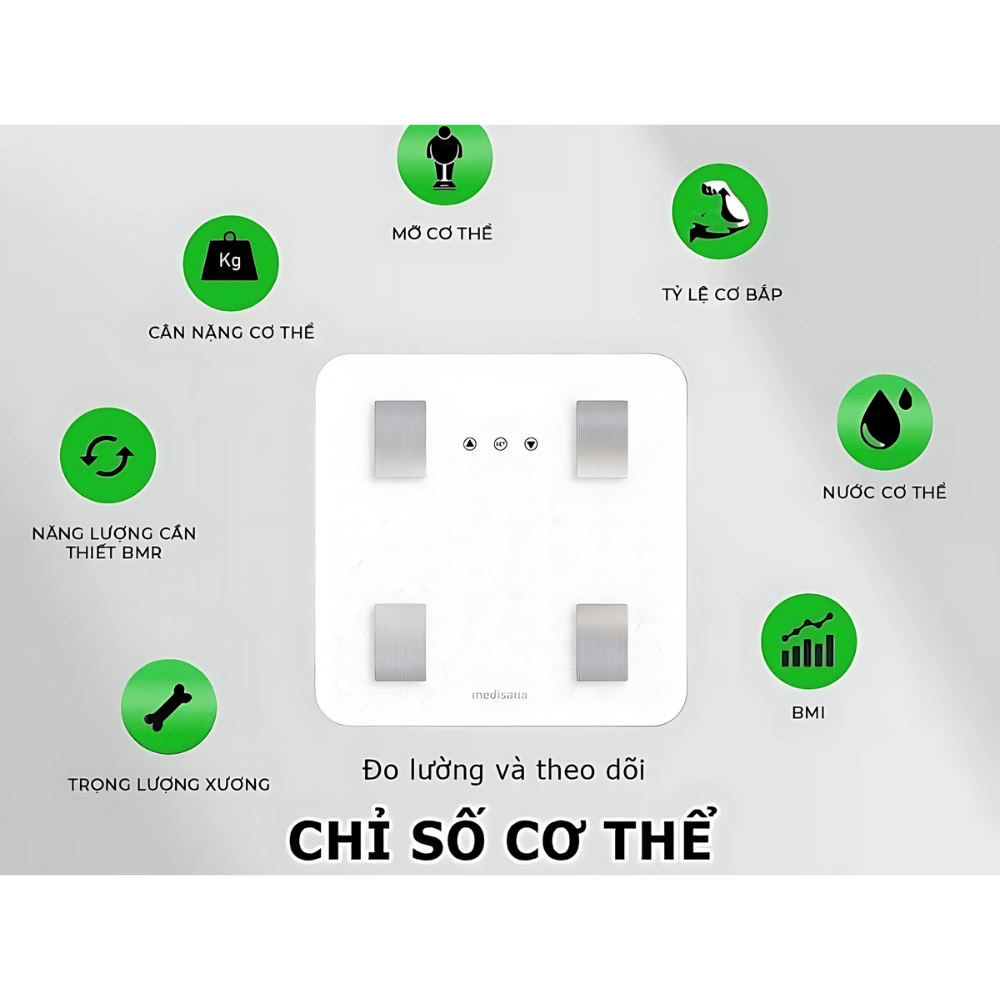 Cân Điện Tử Phân Tích Sức Khỏe Medisana 7in1 BS310 Connect